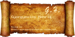 Gyorgyevics Henrik névjegykártya