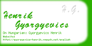 henrik gyorgyevics business card